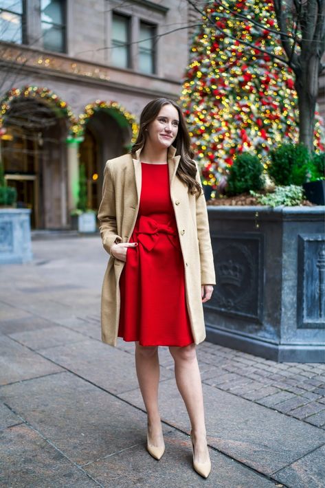 Red coat outfit