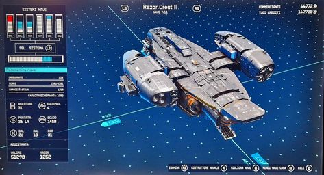 Starfield ship - Razor Crest II middle size - patrol and escort - (B class build) Starfield Ship Ideas, Starfield Ship Builds, Starfield Ships, Fantasy Vehicles, Razor Crest, Sci Fi Ship, Gamer Stuff, Space Ships Concept, Space Engineers