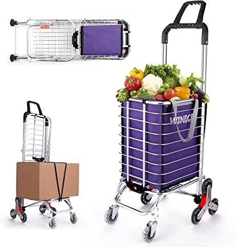 Amazon.com: utility shopping cart with wheels: Home & Kitchen Portable Shopping Cart, Trolley Dolly, Folding Shopping Cart, Folding Trolley, Stair Climber, Laundry Cart, Grocery Cart, Stair Climbing, Trolley Cart