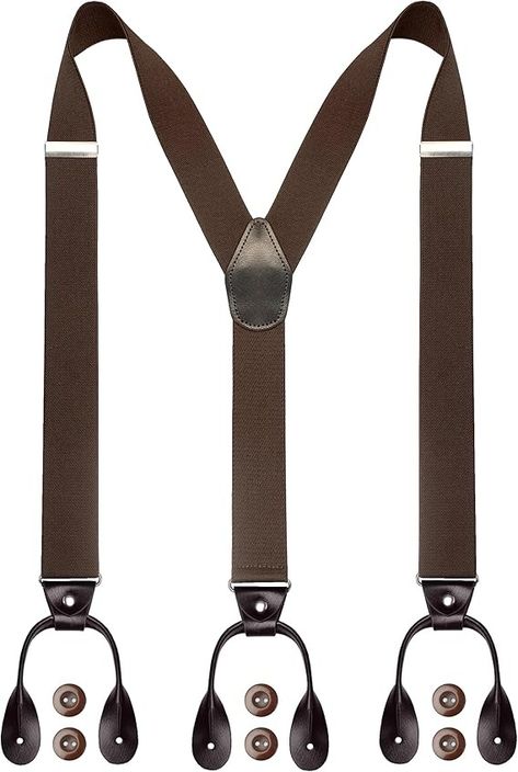 JEMYGINS Mens 1.4 inches Wide Black Suspender with 6 Button End Elastic Adjustable Suspenders(9) at Amazon Men’s Clothing store Black Suspenders, Top Fashion Brands, Shop Top, Suspenders, Fashion Brands, Clothing Store, Top Styles, Fashion Branding, Elastic