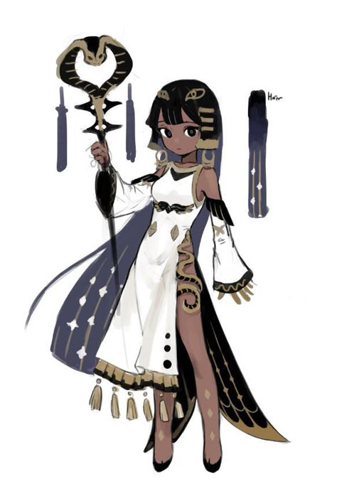 Egyptian Character Design, Anime Egyptian, Concept Artist, Fashion Design Drawings, 영감을 주는 캐릭터, Female Character Design, Cute Animal Drawings, Art Inspiration Drawing, Cartoon Art Styles