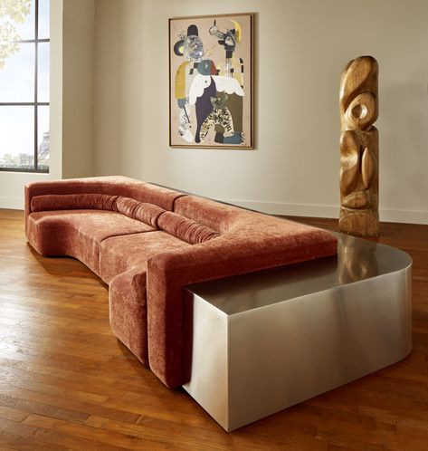 10016 - Sofas - Creations and vintage pieces - GLUSTIN 70s Sofa, Red Sofa, Vintage Sofa, Eames Lounge Chair, Residential Design, Banquette, Sofas And Chairs, Modular Sofa, Dream Home Design