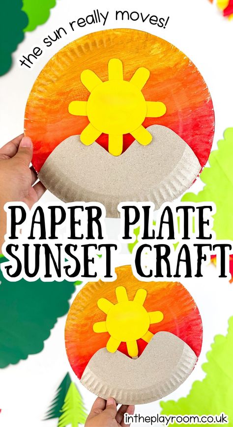 Sun Crafts For Kids, Sunset Craft, Sun Crafts, Ramadan Activities, Pre K Activities, Ramadan Crafts, Easter Egg Crafts, Handprint Craft, Easter Basket Diy