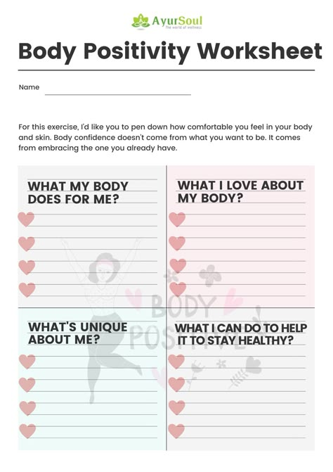 Psychology Worksheets, Body Image Activities, Positivity Activities, Adolescent Therapy, Self Esteem Worksheets, Self Esteem Activities, Mental Health Activities, Mental Health Therapy, School Social Work