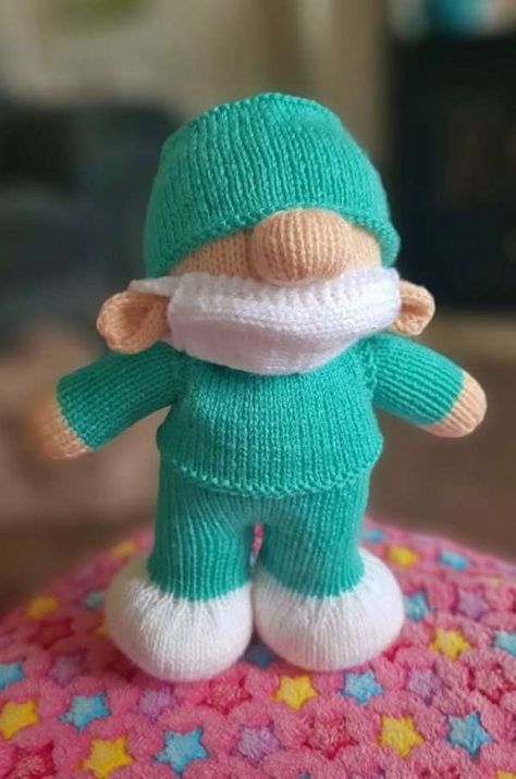 Knitting Pattern – The Knitted Front Line Hero Nurse Gnome – Knitting Knitted Nurse Doll, Sewing Blankets, Charity Knitting, Hero Nurse, Ear Hat, Knitted Toys Free Patterns, Knitting For Charity, Local Yarn Shop, Knit Toys