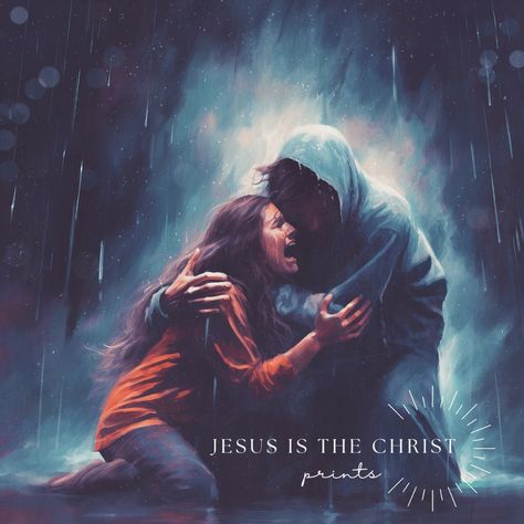 In My Darkest Moments - Jesus is the Christ Prints Woman At Well Painting, Jesus Comforting Pictures, Hopeful Art, Jesus Art Beautiful Images, Jesus With Me, Moving Artwork, Kevin Carden, Jesus Hand, Jesus Love Images