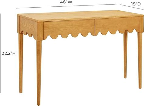 Amazon.com: Tov Furniture Oodle Natural Ash 2-Drawer Desk : Home & Kitchen Desk Amazon, Warm Wood Tones, Brown Desk, Tov Furniture, Mid Century Desk, Memphis Style, American Signature Furniture, Value City Furniture, White Ash