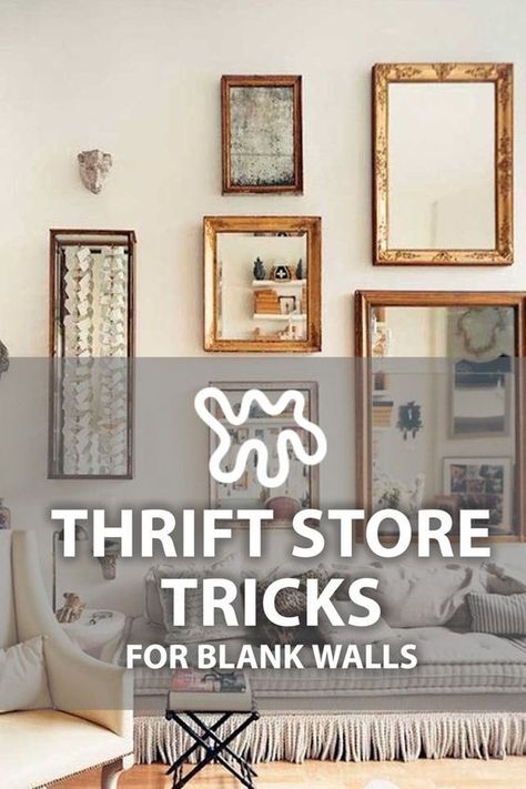 Here's a fabulous wall art alternative to cheap posters for creating a chic gallery wall on a budget. HINT: Think Thrift Store #thrifting #wallart Organization On A Budget, Room Decor On A Budget, Living Room Decor On A Budget, Apartment Decorating On A Budget, Easy Diy Decor, Diy Apartment Decor, Vintage Mirrors, Trendy Living Rooms, Decor On A Budget