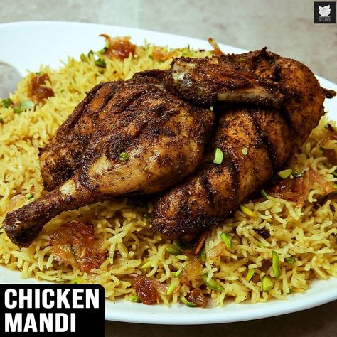 Chicken Mandi |Eid Special Recipe |How To Cook Arabic Mandi Rice | Homemade Chicken Mandi | chicken meat, seed, meat, dish, recipe | Mandi, a traditional dish of Yemen made either with chicken or lamb. Traditionally, the meat is slow cooked in a tandoor which makes the meat extremely... | By Get Curried | Facebook Mandi Rice, Chicken Mandi, Meat Dish, Chicken Meat, Eid Special, Meat Chickens, Slow Cooked, Baked Chicken Recipes, Special Recipes