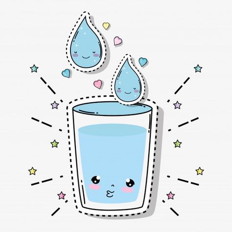 Kawaii vaso de agua tierna con corazones... | Premium Vector #Freepik #vector #agua Color Wheel Art, Agenda Stickers, School Improvement, Water Icon, Skincare Products Photography, Science Notebook, Kawaii Disney, Math Projects, Basic Embroidery Stitches