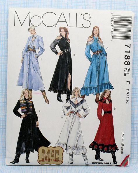 Western Yoke Patterns, Western Sewing Patterns, Country Western Dress, Button Dress Pattern, Country Western Dresses, Prarie Dress, Pattern Sheets, Buttoned Dress, Brand Pattern