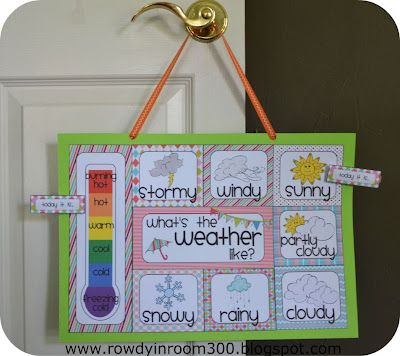 Classroom Freebies Too: Weather chart! Preschool Weather, Miss Kindergarten, Weather Chart, Weather Theme, Classroom Freebies, Task Boxes, Weather Activities, Classroom Setup, Homeschool Science