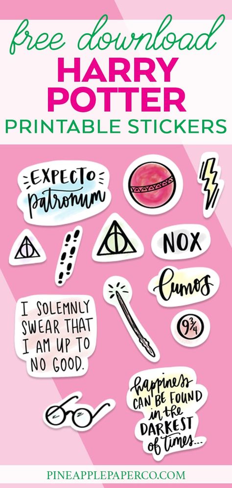 FREE Harry Potter Printable Stickers for Planners, Crafts, Notebooks, and More! Download, Print, and Cut as Many as you want with your Cricut Machine. #harrypotter #printablestickers #cricutstickers #plannerstickers #freeprintable #harrypotterstickers #harrypotterdownload Free Png Stickers, Harry Potter Printable, Printable Harry Potter, Harry Potter Planner, Harry Potter Printables Free, Harry Potter Print, Harry Potter Stickers, Harry Potter Printables, Cricut Print And Cut