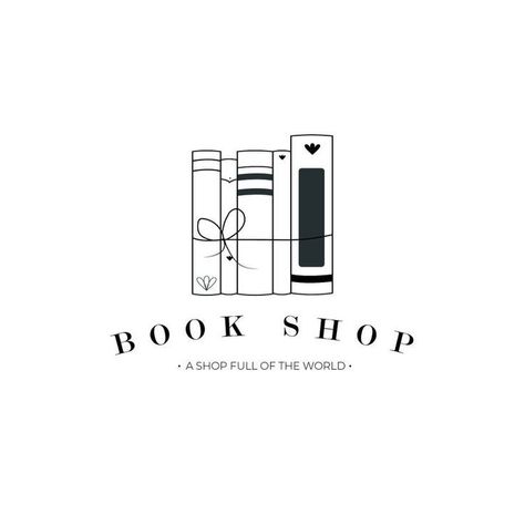 Village Bookshop, Bookshop Logo, Logos Bookstore, Wedding Business Logo, Library Logo, Coffee Shop Branding, Etsy Logo, Logo Book, Author Branding