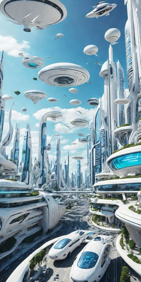 Future Cityscape, Futuristic City Utopia, Sci Fi Architecture, Futuristic Building, Future Buildings, Sci Fi City, Future World, Cyberpunk City, Fantasy City