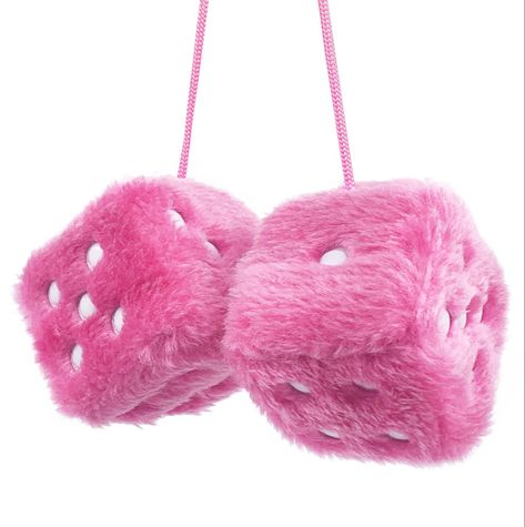 Mcbling Aesthetic, Fuzzy Dice, Y2K Aesthetic, Car Decor, Pink, Y2K Car Decor, Barbie Aesthetic, Mcbling Car Decor, Aesthetic Car Decor Car Dice, Car Mirror Hanging Accessories, Pink Car Accessories, Girly Car Accessories, Retro Auto, Car Deco, Charmmy Kitty, Girly Car, Car Things