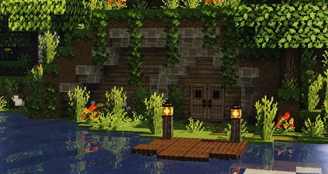 Minecraft Cave House Exterior, Minecraft Cave House, Banners Gif, Mc House, Cave Houses, Anime Minecraft, Hole In The Ground, Mc Builds, Minecraft Aesthetic