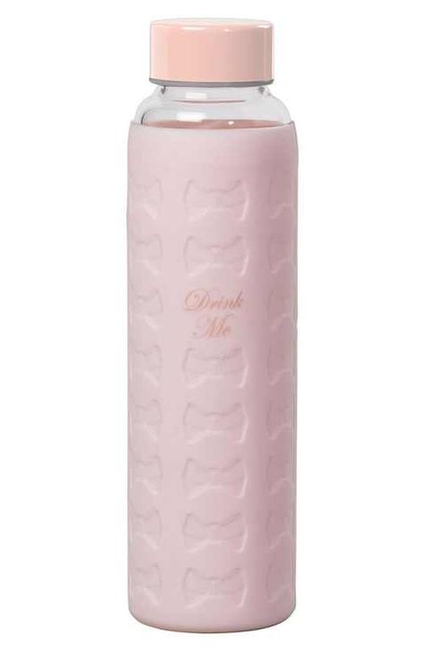 Pink Water Bottle, Trendy Water Bottles, Colored Glass Bottles, Pink Bottle, Cute Water Bottles, Pink Water, Glass Water Bottle, Everything Pink, Ted Baker London