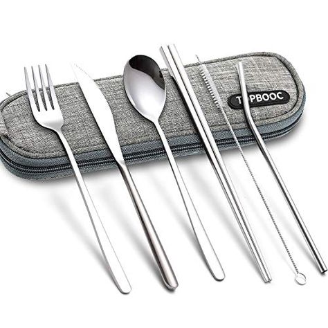 Camping Dinnerware, Portable Utensils, Camping Cutlery, Spoon Fork Knife, Cutlery Sets, Spoon Fork, Stainless Steel Flatware, Water Proof Case, Spoon Set