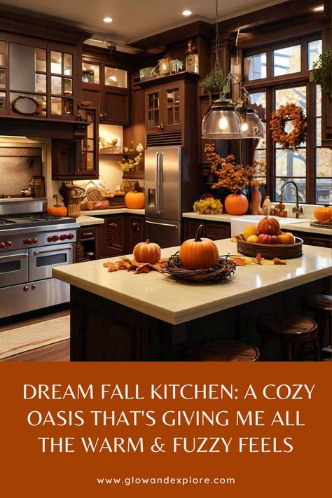 I'm obsessed with this kitchen setup for fall! The way the soft light pours in, the warmth of the wood accents, and those gorgeous autumn leaves... it's like a big hug for my soul. I'm totally inspired to cozy up my own kitchen now! Who else is with me? #fallkitchen goals #cozyvibes #autumninspo Maximalist Kitchen, Colour Kitchen, Autumn House, Autumn Kitchen, Kitchen Setup, Fall House, Big Hug, Fall Kitchen, Love Home