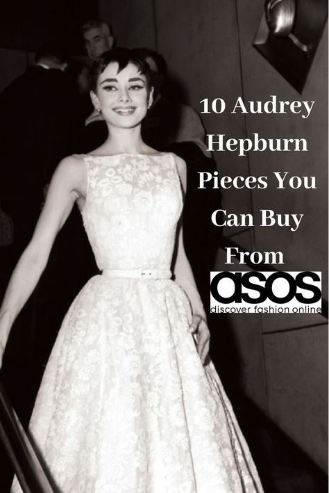 10 Audrey Hepburn Inspired Pieces you can buy from ASOS! #audreyhepburn #audreyhepburnstyle #audreyhepburnoutfits #outfits #fashion #lifestyle 1920s Audrey Hepburn, 1950s Audrey Hepburn Fashion, Audrey Hepburn Inspired Dress, Audrey Hepburn Little Black Dress, Audrey Hepburn Cocktail Dress, Audrey Hepburn Winter Outfit, Audrey Hepburn Style Wedding Dress, Audrey Hepburn 1950s Fashion, Audrey Hepburn Body Shape