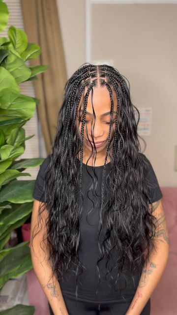 January Calendar is open on Instagram: "We went with extra curls this time 😍❤️‍🔥 This is my client 3rd time getting Ki.Gypsy Knotless! Book under Small Ki.Gypsy + extra curls January calendar is open! Limited availability for that month • • • #njbraider #nycbraider #braidsnj #braidervlog #braidertips #goddessbraids #bohemian #knotlessnyc #newarkbraider #njstylist #knotlesstutorial #knotlessbraids#eastorangebraider #phillybraider #knotlessnj #newjerseybraider #braidertips #braidinspo #bohoknotless #zoekravitzbraids #newjerseybraids #bohobraids" Goddess Braids With Loose Curls, Island Gyal Knotless Braids, Loose Boho Knotless Braids, French Curl Bohemian Braids, Body Wave Knotless Braids, Small Black Knotless Braids, Bohemian French Curl Braids, 20 Inch Braids, Extra Small Boho Knotless Braids