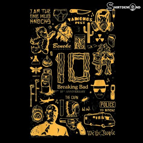 Breaking Bad Shirt Design, Breaking Bad Fanart, Breaking Bad Shirt, Breaking Bad Art, Bad Art, Walter White, Bad Design, Symbol Design, Breaking Bad