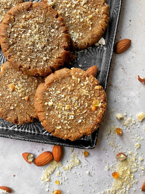 Smash Cookies, Cookies Brown Butter, Buckwheat Cookies, Pistachio Brittle, Chewy Sugar Cookie Recipe, Almond Brittle, Pistachio Butter, Brown Sugar Cookies, Chewy Sugar Cookies