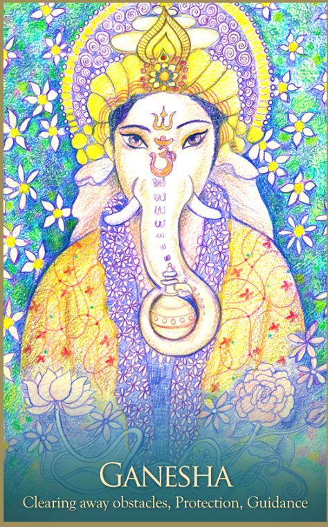 Ganesha, from the Gaia Oracle Card deck, by Toni Carmine Salerno Alana Fairchild, Angel Tarot Cards, Angel Tarot, Angel Oracle Cards, Angel Guidance, Angel Messages, Angel Cards, Bhagavad Gita, Hindu Deities