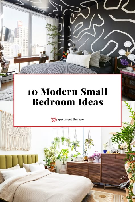 Create a sleep space that’s serene and stylish — no matter its size — with these modern small bedroom ideas. Small Romantic Bedroom, Indian Modern Bedroom Interior, Modern Small Bedroom Ideas, Apartment Therapy Bedroom, Modern Small Bedroom, Bedroom Staging, Faux Wainscoting, Small Apartment Bedrooms, Uni Room