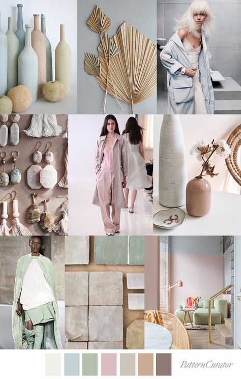 Pattern Curator NEUTRAL PASTEL Mood Board Fashion Inspiration, Pattern Curator, Fashion Trending Moodboard, Apothecary Decor, Pastel Trends, Color Trends Fashion, Pastel Pattern, Fall Inspiration, Mood Board Inspiration