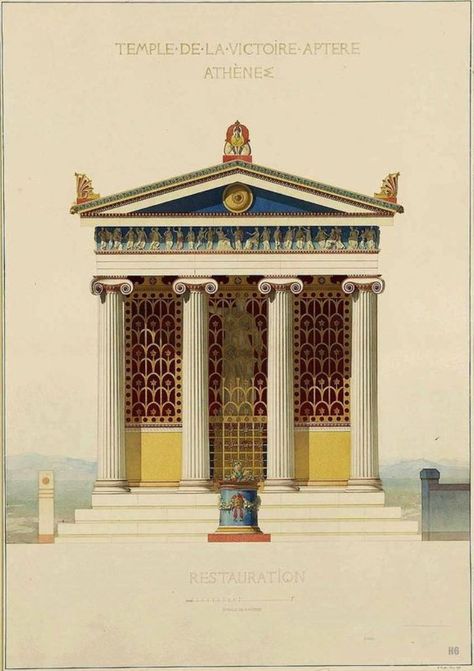 Architecture Ancient, Greece Architecture, Architecture Antique, Ancient Greek Art, Ancient Greek Architecture, Ivy House, Roman Architecture, Louis Philippe, Architectural Prints