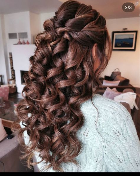 Bridemaids Hairstyles, Guest Hair, Curly Hair Problems, Bridal Hair Inspiration, Wedding Hairstyles Bride, Special Occasion Hairstyles, Birthday Hair, Wedding Guest Hairstyles, Long Hair Wedding Styles