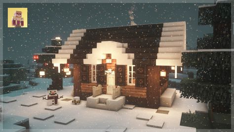 You can find the tutorial on YouTube #minecraft #minecrafter #minecraftbuilds #minecrafthouse #minecraftbuildings #minecraftideas #minecraftcreations #minecrafttutorials #minecraftcottage #minecraftcabin Winter Biome Houses Minecraft, Minecraft Houses Snow Biome, Snow Biome House Minecraft, Minecraft Exterior, Minecraft Cabin, House In Snow, Youtube Minecraft, Build Minecraft, Minecraft Idea