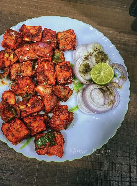 Achari Paneer, Paneer Tikka, Tasty Food, Tandoori Chicken, Paneer, Appetizer Snacks, Chicken Wings, Yummy Food, Meat