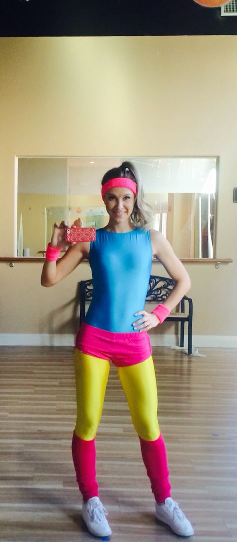 80s Halloween costume. let's get physical 1980s Halloween Costumes, Gym Halloween Costume, 80s Costume Ideas For Women, 80s Shoot, 1980s Halloween Costume, 80s Halloween Costume, 1980s Aerobics, 90s Bodysuit, 80s Workout Costume