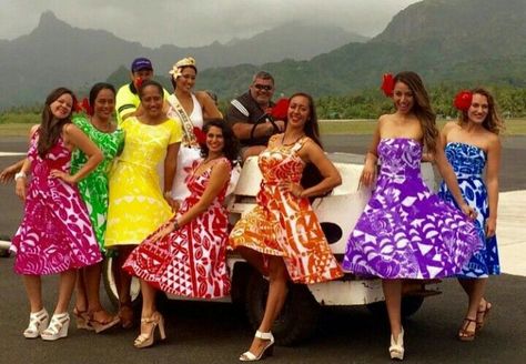 Cook Island Dress, Fijian Clothing, Moana Skirt, Hawaiian Party Outfit, Tav Pacific, Samoan Dress, Cook Island, Girls Fasion, Polynesian Dress