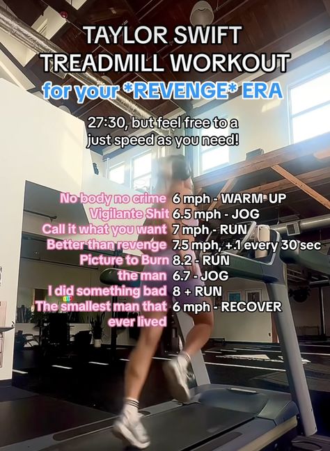 Treadmill Song Workout, Taylor Swift Treadmill, Cardio Finisher, Taylor Swift Workout, Running Workout Plan, Teen Workout Plan, Run Workout, Workout Inspo, Volleyball Workouts