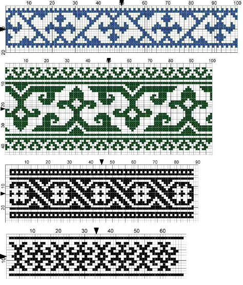 123 Cross Stitch, Medieval Pattern, Miniature Knitting, Cross Stitch Border Pattern, Stitch Witchery, Fair Isle Knitting Patterns, Colorwork Knitting, Cross Stitch Borders, Bead Loom Patterns