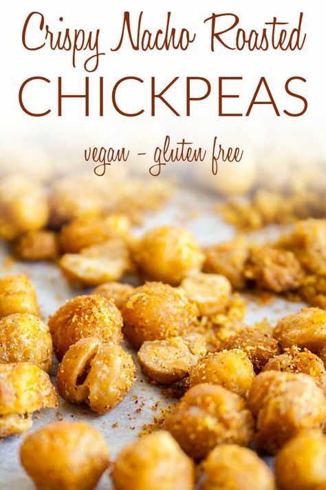 Crispy Nacho Roasted Chickpeas (vegan, gluten free) - These crunchy roasted chickpeas are a healthy snack. Made with a nacho flavored seasoning, they are slightly spicy. #roastedchickpeas #vegansnacks Chickpea Recipe, Chickpea Recipes Roasted, Roasted Chickpea, Chickpea Snacks, Healthy Snacks To Make, Vegan Snack Recipes, Dairy Free Soy Free, Vegan Snack, Healthy Snack Recipes