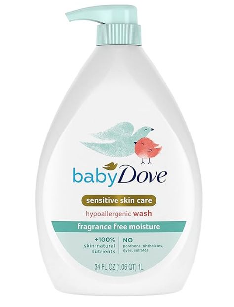 This baby soap is so amazing for sensitive skin and smells so nice! Newborn Baby Accessories, Dove Sensitive Skin, Baby Body Wash, Mom Dr, Hair Cleanser, Baby Bathroom, Baby Soap, Baby Bath Time, Bath Girls