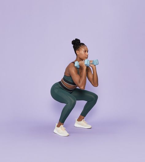 Dumbbell Squat Weightlifting Exercises, Squat Exercises, Proper Squat, Dumbbell Leg Workout, Squat Technique, Burpee Workout, Workouts Beginner, Workouts No Equipment, Workouts Summer