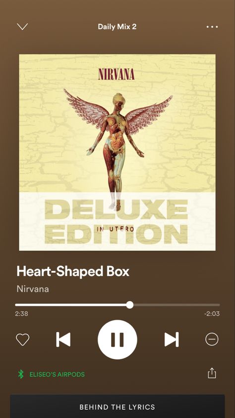 good song Spotify Screenshot, Nirvana Songs, Nirvana Music, Hot Song, Happy New Years Eve, Smells Like Teen Spirit, Love U Forever, Heart Shape Box, Music Collection