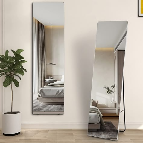 Bedroom Mirror Full Length, Long Mirror In Bedroom, Full Length Mirror In Bedroom, Stand Up Mirror, Home Gym Mirrors, Mirror Long, Mirror For Bedroom, Mirror Floor, Long Mirror