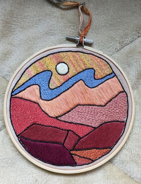 My project for course: Design and create a 'stained glass' embroidery | Domestika Glass Embroidery, Course Design, Benefits Of Mindfulness, Gift Cards & Certificates, Visible Mending, Create Words, Space Architecture, Modern Embroidery, Web App Design