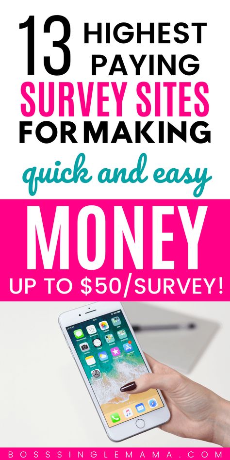 13 Best Survey Sites for Making Quick and Easy Money Make Money Taking Surveys, Online Surveys For Money, Survey Sites That Pay, Surveys For Money, Online Surveys That Pay, Earn Money Online Fast, Survey Sites, Paid Surveys, Mom Jobs