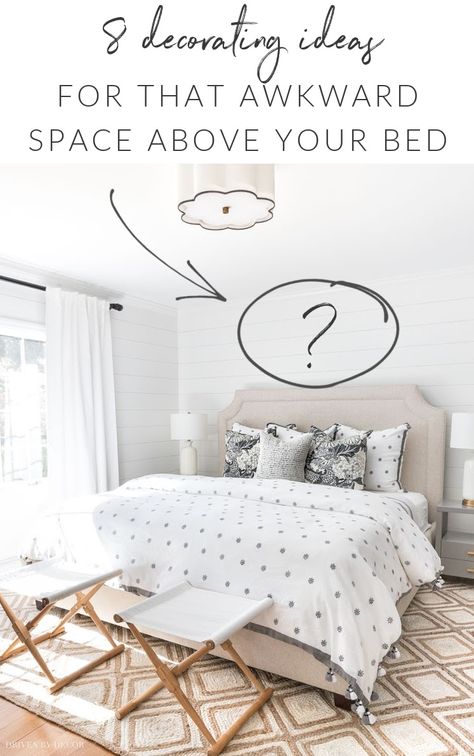 The space above your bed can be a bit of an awkward one to decorate, right?! These are my 8 favorite above bed decor ideas! Bedroom Wall Decor Above Bed, Wall Decor Above Bed, Decor Above Bed, Bed Wall Decor, Design Jersey, Above Bed Decor, Bad Design, Bedrooms Decor, Above Bed