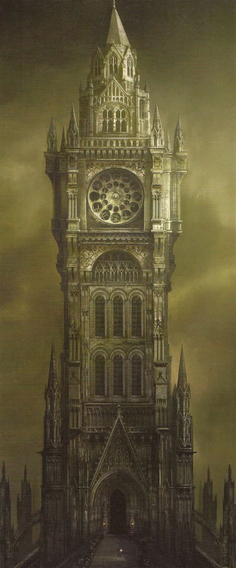 Research Hall Astral Clocktower, Game Architecture, Bloodborne Concept Art, Red Clock, Bloodborne Art, Gothic Buildings, Gothic Castle, Gothic Fantasy Art, Dark City