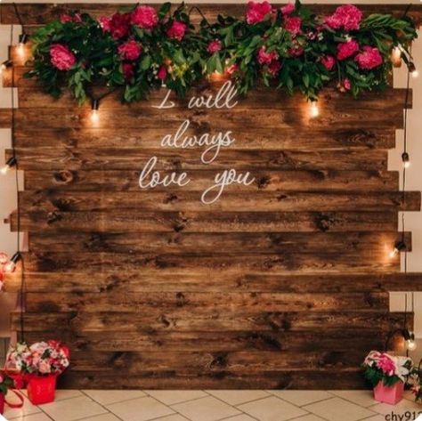 Wooden Backdrop With Flowers, Photo Shoot Wall, Wood Backdrop Wedding, Decor Photobooth, Pallet Backdrop, Wedding Photo Walls, Photo Studio Props, Wooden Backdrops, Photo Zone