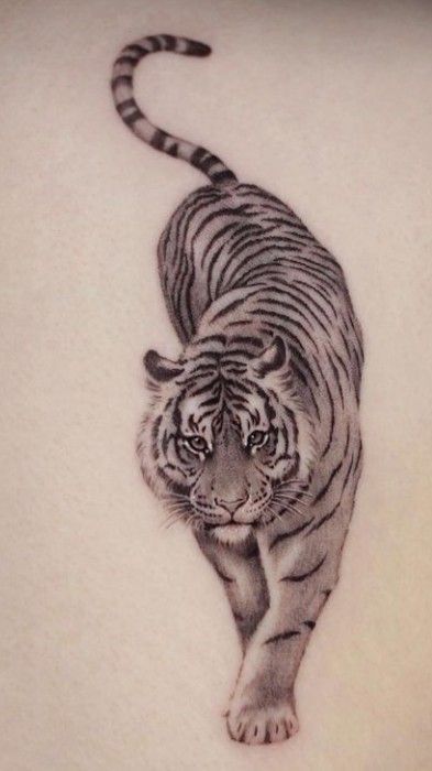 Tattoos Of Animals, Tiger Tattoo Thigh, Tattoos Fish, Tattoo Fishing, Tattoos Birds, White Tiger Tattoo, Fishing Tattoos, Tattoo Fish, Dog Tattoo Ideas